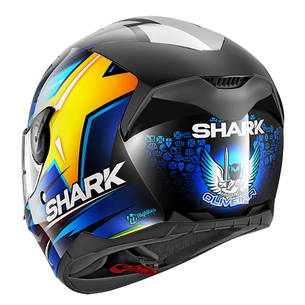 CAPACETE SHARK D-SKWAL REPLICA OLIVEIRA PRETO/PRATA FOSCO ...