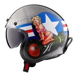 CAPACETE-LS2-SPITFIRE-BOMB-RIDER-BRUSHED-ALLOY-56-S-0